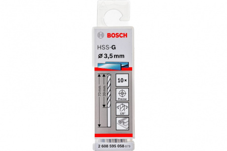 Купить Сверло BOSCH HSS-G Standardline 3.5*70 по металлу   2.608.595.058 фото №4